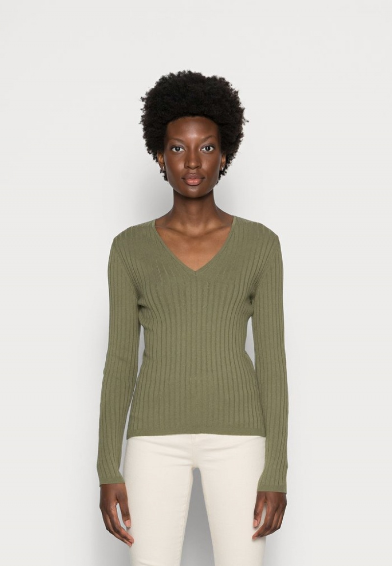 Anna Field Top 10 Jumper Pullover Dames Khaki | NL-0138629-PT