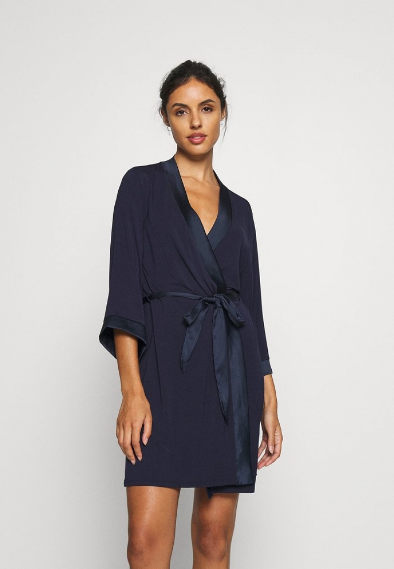 Anna Field Top 10 Jurken Gown Bathrobe Dames Donkerblauw | NL-9761358-BL