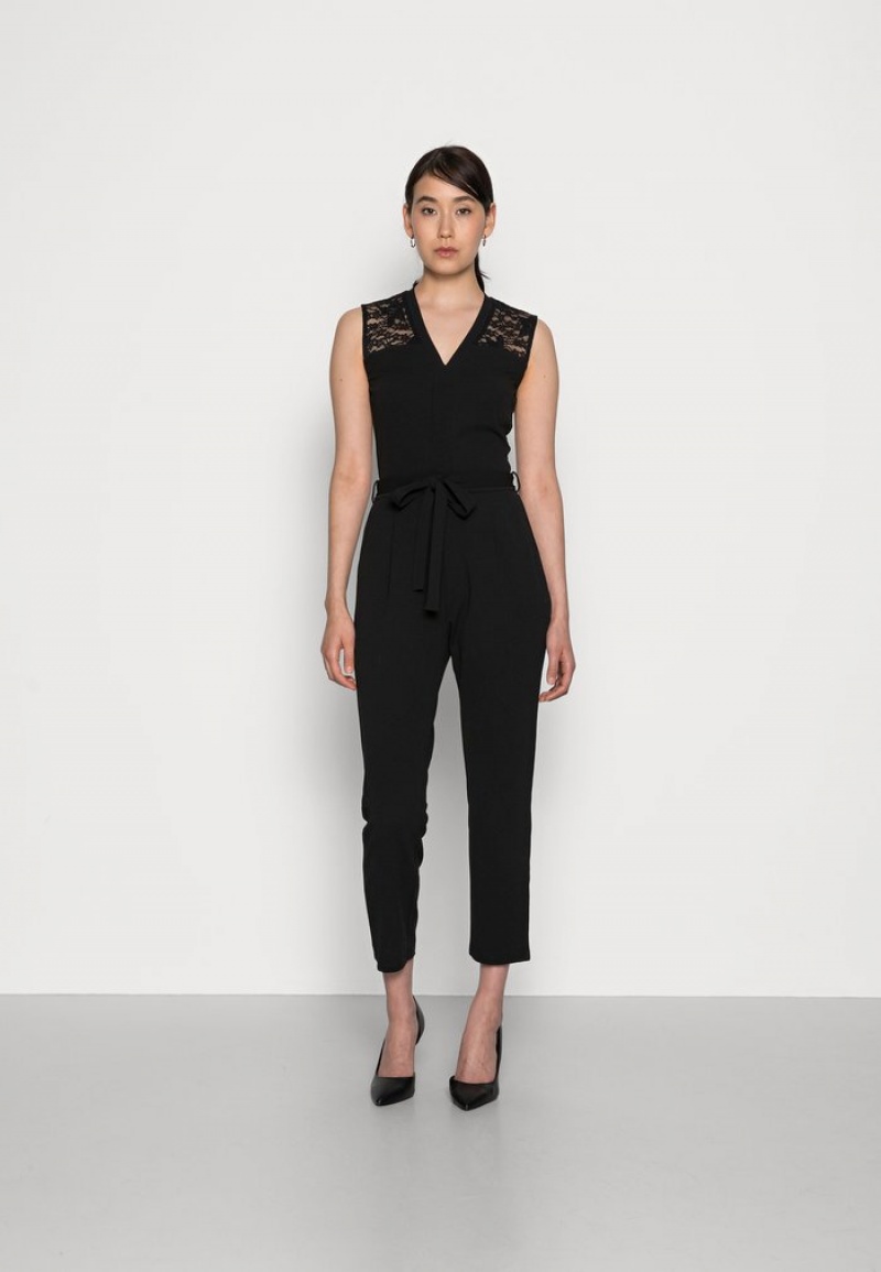 Anna Field Top 10 Occasion V Neck Belted Mouwloos Jumpsuit Dames Zwart | NL-5217690-SJ