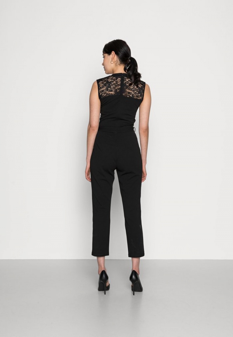 Anna Field Top 10 Occasion V Neck Belted Mouwloos Jumpsuit Dames Zwart | NL-5217690-SJ