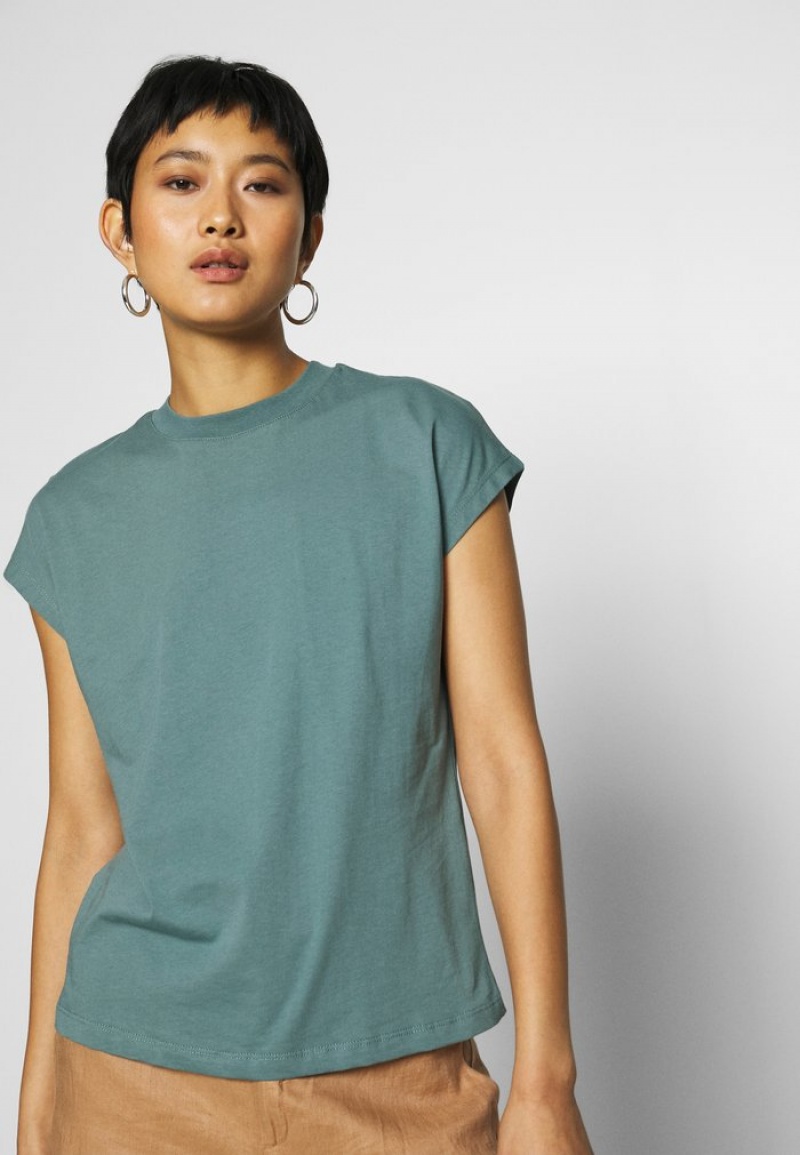 Anna Field Wholesale Basic T-Shirt Dames Turquoise | NL-2615738-HN