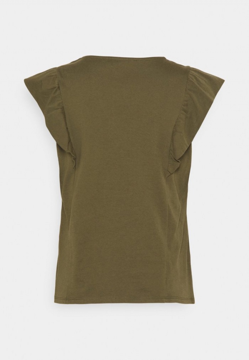 Anna Field Wholesale Basic T-Shirt Dames Khaki | NL-8270346-YA