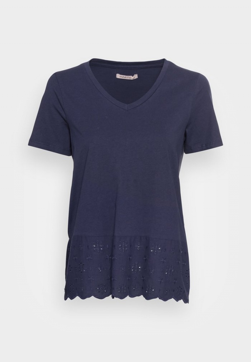 Anna Field Wholesale Basic T-Shirt Dames Donkerblauw | NL-3967210-JL