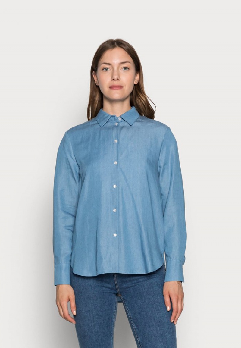 Anna Field Wholesale Button-Down Blouse Dames Blauw | NL-1968475-WD