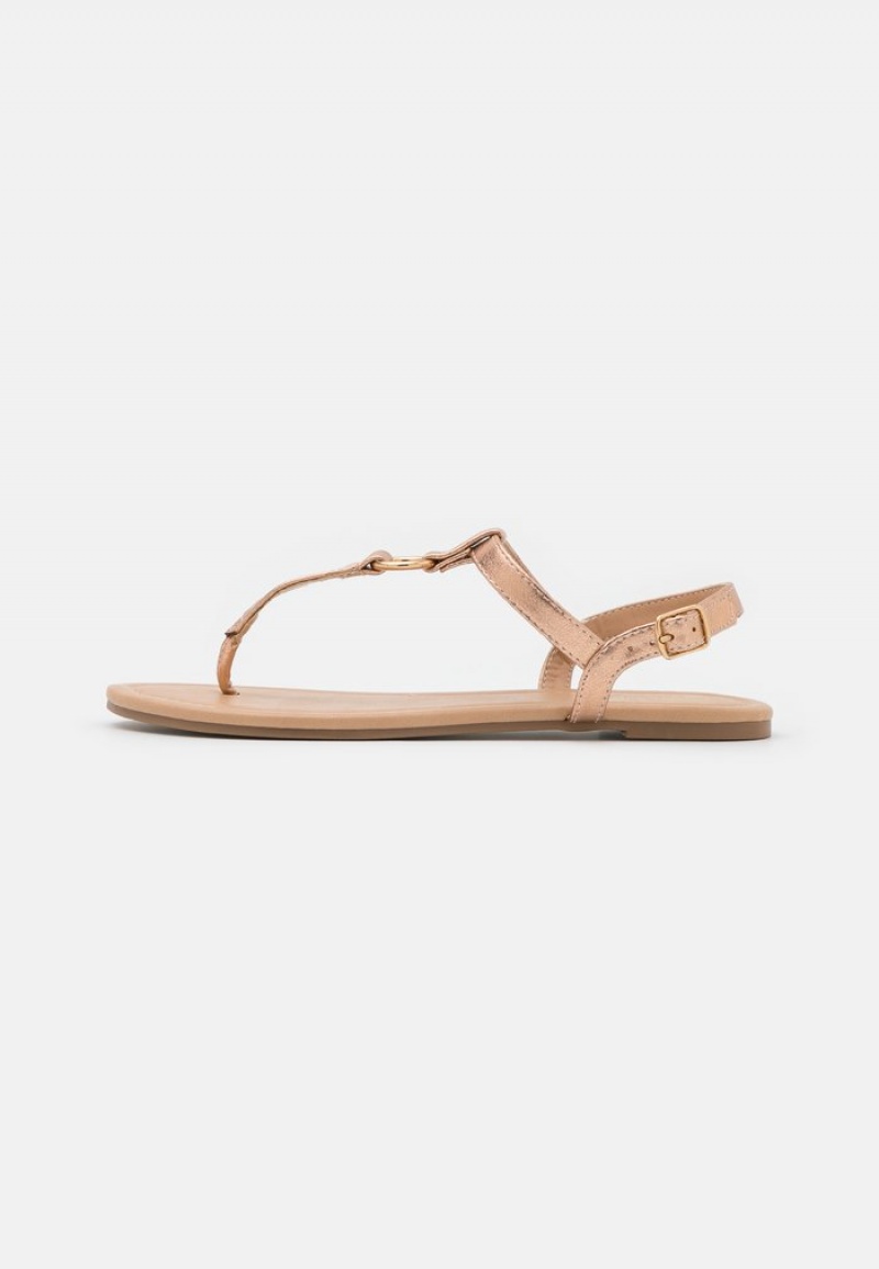 Anna Field Wholesale T-Bar Sandalen Dames Roze Goud | NL-2169843-RF