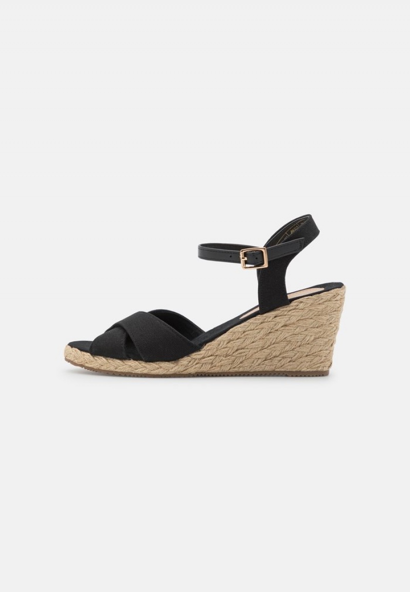 Anna Field Wholesale Wedge Sandalen Dames Zwart | NL-7698240-FP