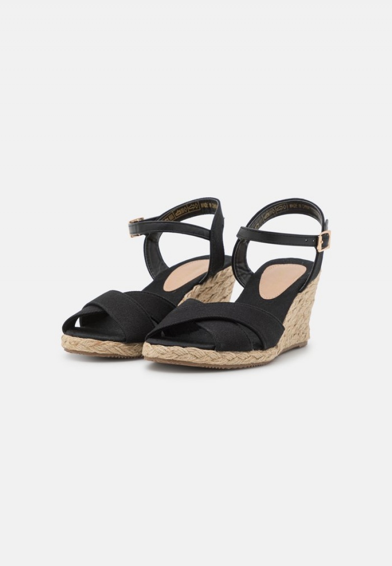 Anna Field Wholesale Wedge Sandalen Dames Zwart | NL-7698240-FP